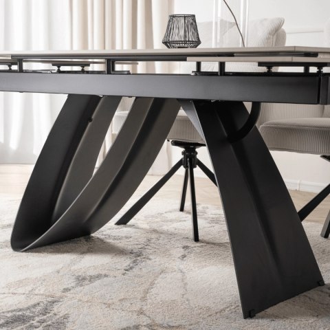 Stół DEVON Ceramiczny Rozkładany 160-220 cm Biały Marmur/Czarny