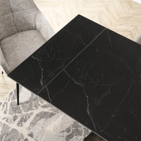Stół DEVON Ceramiczny Rozkładany 160-220 cm Czarny Marmur/Czarny
