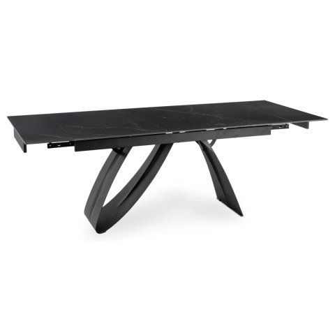 Stół DEVON Ceramiczny Rozkładany 160-220 cm Czarny Marmur/Czarny