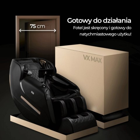 Fotel Masujący VX MAX Czarny Ekoskóra Angielskie Menu