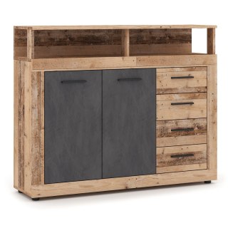 Komoda BLAGO MIDI A 119,6 cm Surowy Dąb/Czarny