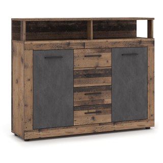 Komoda BLAGO MIDI B 119,5 cm Ciemny Dąb/Czarny