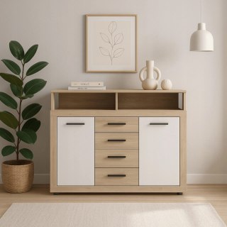 Komoda BLAGO MIDI B 119,5 cm Dąb Sonoma/Biały