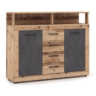 Komoda BLAGO MIDI B 119,5 cm Surowy Dąb/Grafit