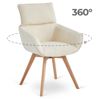 Krzesło Obrotowe DIAS Kremowe Boucle