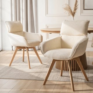 Krzesło Obrotowe DIAS Kremowe Boucle