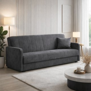 Sofa Rozkładana PORTO Szara Welurowa
