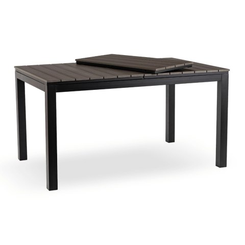 Stół Ogrodowy ARGOS 140-180 cm Ciemnoszary Dąb/Czarny