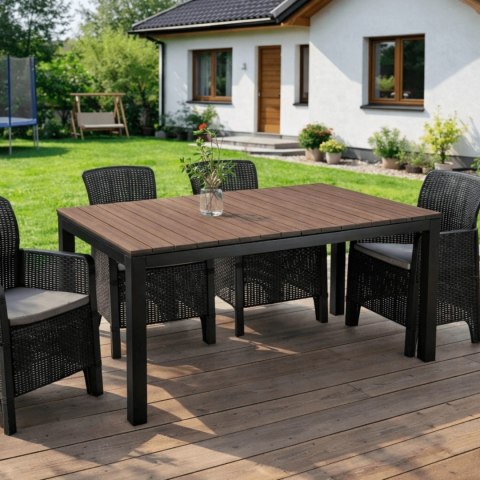 Stół Ogrodowy ARGOS 160-210 cm Orzech/Czarny