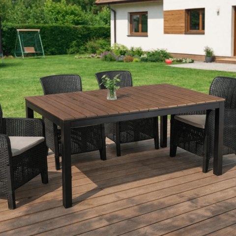Stół Ogrodowy ARGOS 160-260 cm Orzech/Czarny