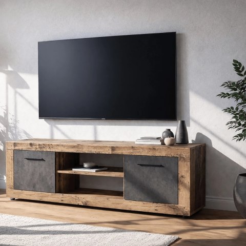 Szafka RTV BLAGO 140 cm Surowy Dąb/Grafit