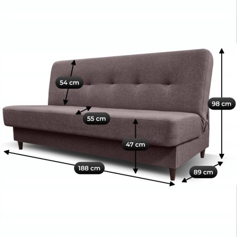 Wersalka Rozkładana ARUBA 2 Brązowa