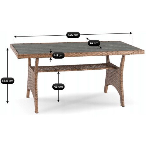 Zestaw Mebli Ogrodowych COMODO Brązowy/Szary