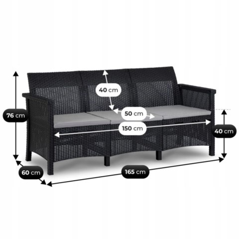 Zestaw Mebli Ogrodowych SAVIO Czarny