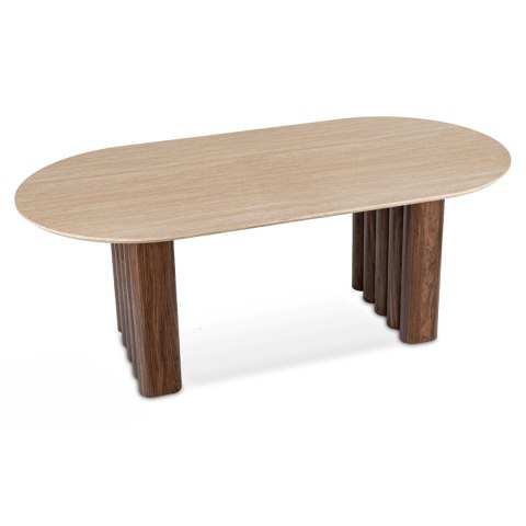 Stół DARIO Owalny 200 cm Trawertyn/Orzech