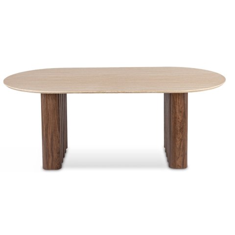 Stół DARIO Owalny 200 cm Trawertyn/Orzech