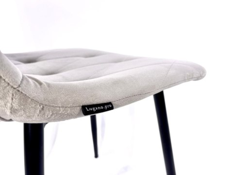 Krzesło tapicerowane BORGO VELVET LIGHT GREY PRO SMOKE