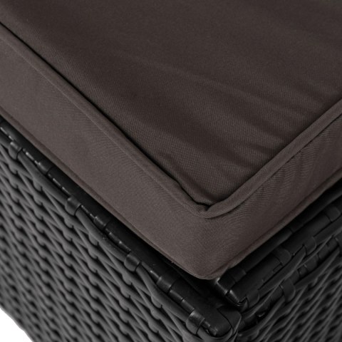 Fotel Ogrodowy Leżak LARGO Technorattan Czarny/Brązowy