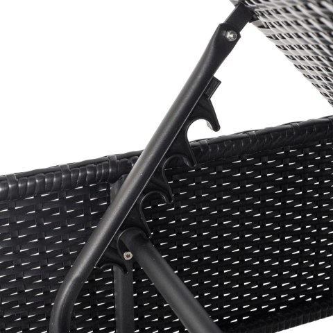 Fotel Ogrodowy Leżak LARGO Technorattan Czarny/Brązowy