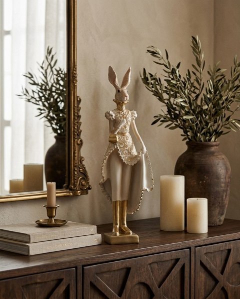 SHP Figurka dekoracyjna SHP RABBIT beżowa / złota