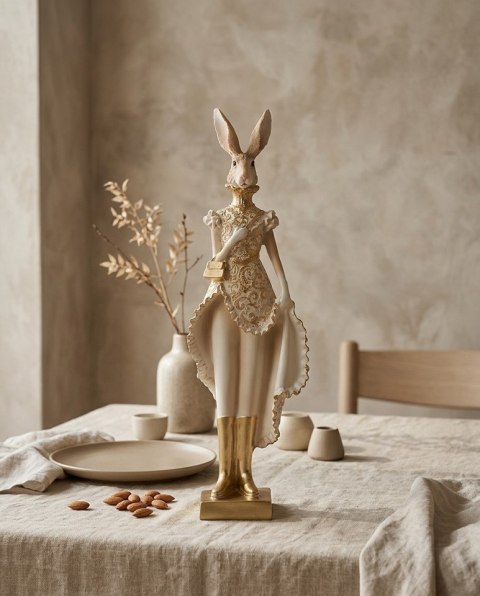 SHP Figurka dekoracyjna SHP RABBIT beżowa / złota
