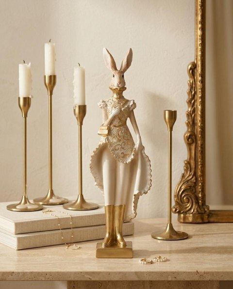 SHP Figurka dekoracyjna SHP RABBIT beżowa / złota