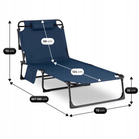 Leżak Ogrodowy Łóżko Polowe VENUS Granatowe