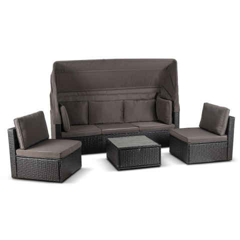 Zestaw Mebli Ogrodowych CALIENTE Czarny/Brązowy