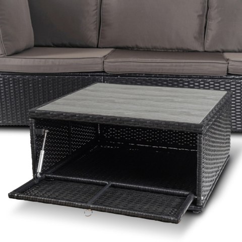 Zestaw Mebli Ogrodowych CALIENTE Czarny/Brązowy