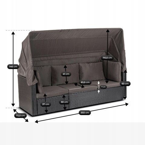 Zestaw Mebli Ogrodowych CALIENTE Czarny/Brązowy