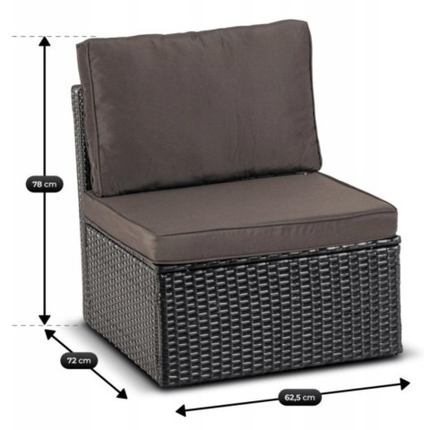 Zestaw Mebli Ogrodowych CALIENTE Czarny/Brązowy