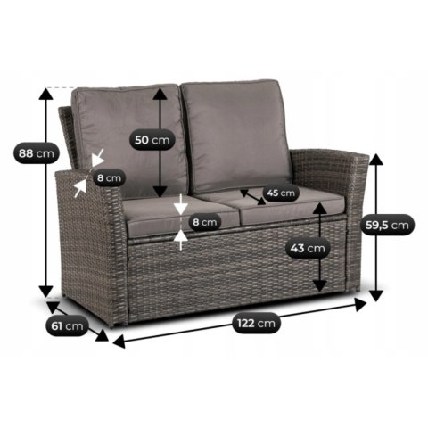 Zestaw Mebli Ogrodowych DELGADO Szary
