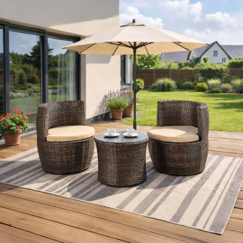 Zestaw Mebli Ogrodowych FRIO Brązowy/Beżowy