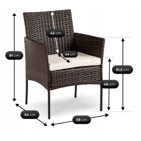Zestaw Mebli Ogrodowych MISSISIPI Brązowy/Beżowy