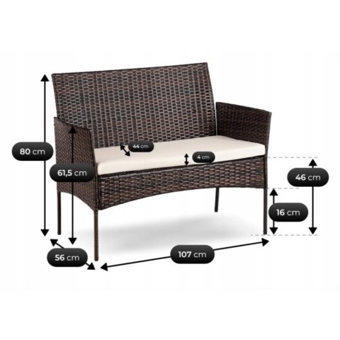 Zestaw Mebli Ogrodowych MISSISIPI Brązowy/Beżowy
