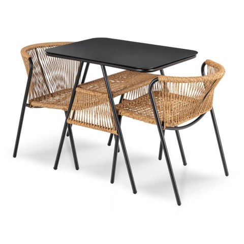 Zestaw Mebli Ogrodowych TRISTE Brązowy/Czarny