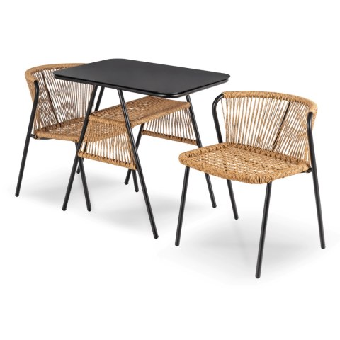 Zestaw Mebli Ogrodowych TRISTE Brązowy/Czarny