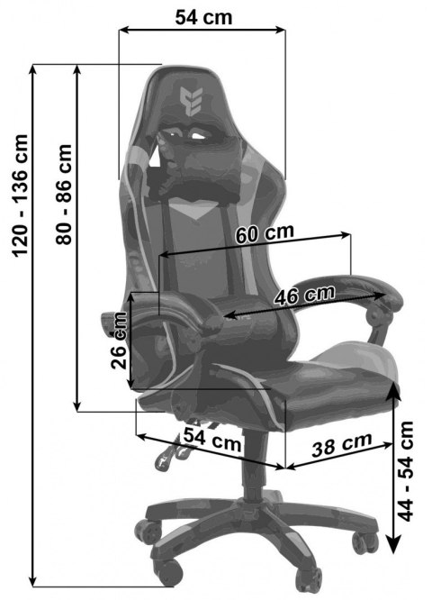 Fotel obrotowy gamingowy EVO PU RED XL