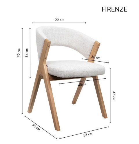 King Home Krzesło FIRENZE beżowe