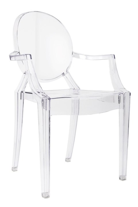 King Home Krzesło LOUIS transparentne - poliwęglan