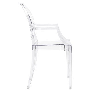 King Home Krzesło LOUIS transparentne - poliwęglan