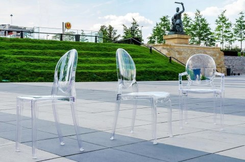 King Home Krzesło LOUIS transparentne - poliwęglan