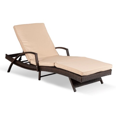 Fotel Ogrodowy FELIZ Brązowy/Beżowy Technorattan