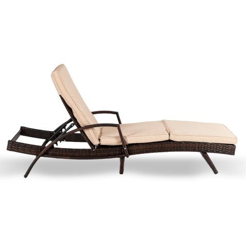 Fotel Ogrodowy FELIZ Brązowy/Beżowy Technorattan