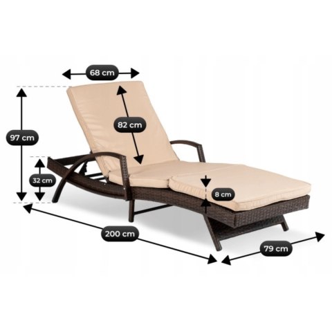 Fotel Ogrodowy FELIZ Brązowy/Beżowy Technorattan