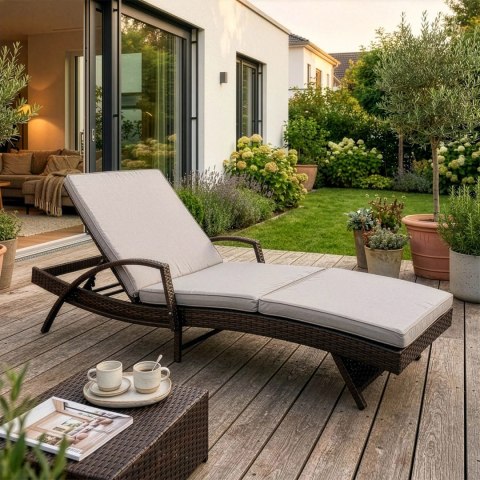 Fotel Ogrodowy FELIZ Brązowy/Szary Technorattan