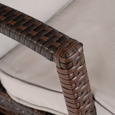 Fotel Ogrodowy FELIZ Brązowy/Szary Technorattan