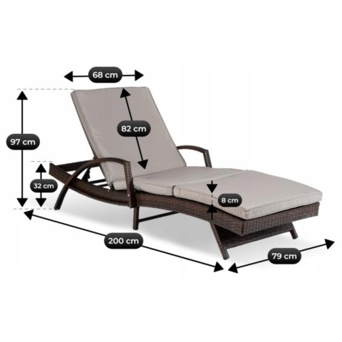 Fotel Ogrodowy FELIZ Brązowy/Szary Technorattan