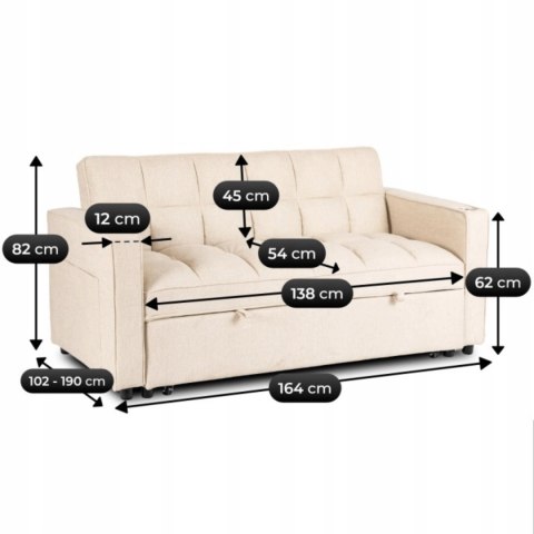 Fotel Rozkładany ASTER 2 do Spania Beżowy