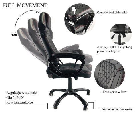 Fotel obrotowy do biurka SPIDER BROWN ALCANTARA